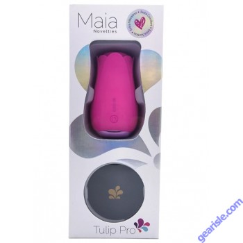 Maia Tulip Pro Suction Rose Shaped Vibrator Pink box