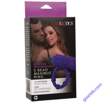 CalExotics Silicone Rechargeable 5 Bead Maximus Cock Ring box