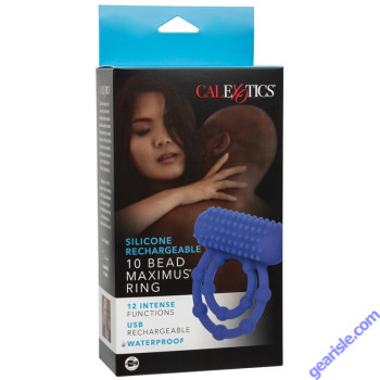 CalExotics Silicone Rechargeable 10 Bead Maximus Cock Ring box