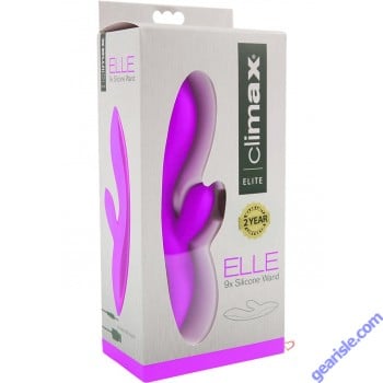 Climax Elle 9x Silicone Wand Rechargeable Vibe Purple