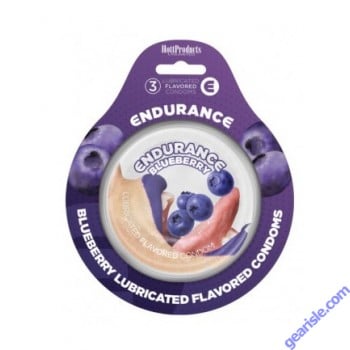 Endurance Flavored Condoms Blueberry 3Pk