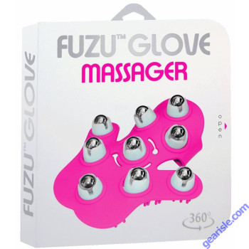 Fuzu Glove Massager Pink 360 Rotating roller balls