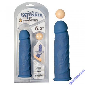 The Great Extender 1st Silicone Vibrating Sleeve 6.5 Blue