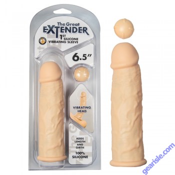 The Great Extender 1st Silicone Vibrating Sleeve 6.5 Flesh