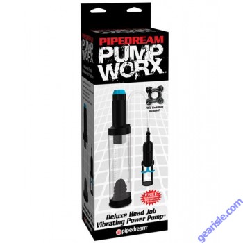 Pipedream Pump Worx Deluxe Head Job Vibrating Power Penis Pump Enlargement