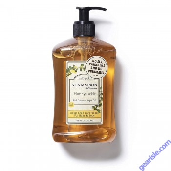  Honeysuckle Liquid Hand Soap 16.9 Oz Bottle A La Maison front