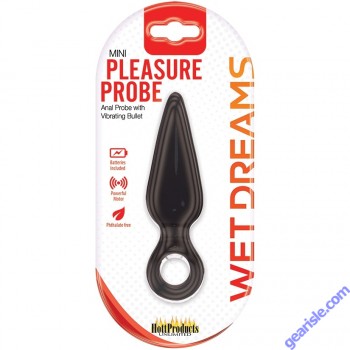 Mini Pleasure Probe Vibrating 1 Speed Black Wet Dreams