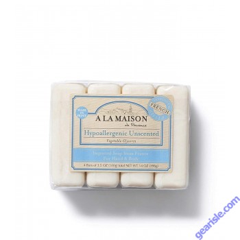 A La Maison Moisturizing Hypoallergenic Unscented Bar Soap front