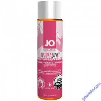 System Jo Organic Natural Love Strawberry Flavored Personal Lubricant 4 Oz