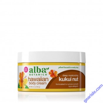 Alba Botanica Hawaiian 6.5 Oz Body Cream Deep Moisturizing Kukui Nut box