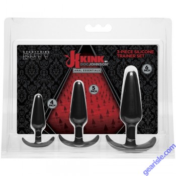 Kink - Anal Essentials 3-Piece Silicone Trainer Set Black