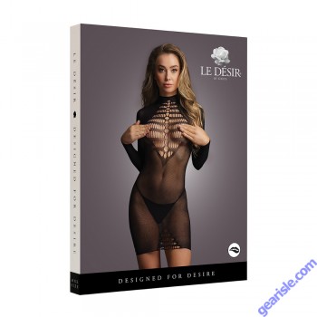 Le Desire Long Sleeve Fishnet Dress box
