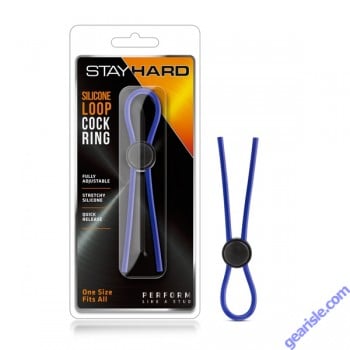 Stay Hard Silicone Loop Cock Ring Blue