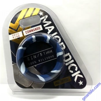 Major Dick Commando Cock Ring Blue Camo box