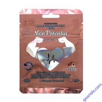 Men Potentia Advance Pro Male Enhancement Bites with Ashwagandha and Peach for peak performance.