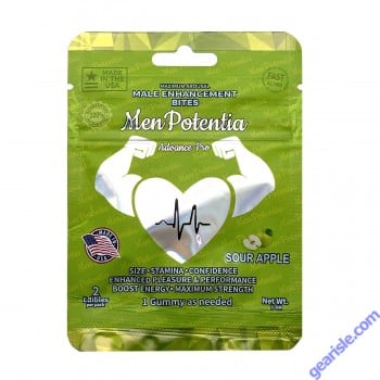 Men Potentia Advance Pro Male Enhancement Bites with Ashwagandha and Sour Apple for peak performance.