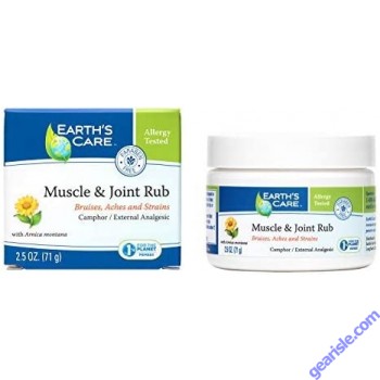 Muscle Joint Rub 2.5 Oz For Bruises Aches Strains Earth's Care