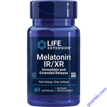 Life Extension Melatonin IR/XR Restful Sleep Support 60 Caps bottle