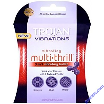 Trojan Multi Thrill 3 in 1 Vibrating Bullet Enhancer 