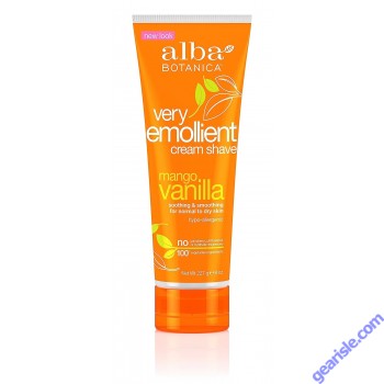 Very Emollient Mango Vanilla Soothing Cream Shave 8 Oz 