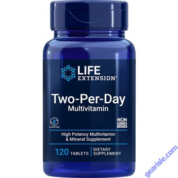 Life Extension Two-Per-Day Multivitamin 120 Tablets Gluten Free bottle