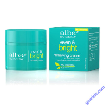 Even and Bright Renewing Night Cream 2 Oz Alba Botanica box