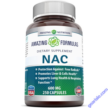 NAC 600mg 250 Caps Antioxidant Support Supplement Amazing Formulas