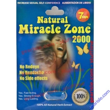 Natural Miracle Zone 2000 Blue 7 Days Supplement Sexual Enhancer Pill for Men by Joyco LA Inc