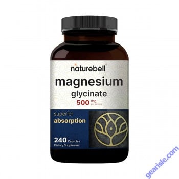 Bottle of NatureBell Magnesium Glycinate Capsules 500mg