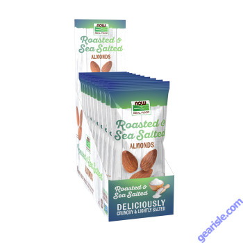 NOW Foods Almonds Roasted & Sea Salted 10 1.25 oz. 35g Packets