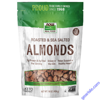 NOW Foods Almonds Roasted & Sea Salted 1 lb.