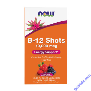 NOW Foods B-12 10000mcg 12 15mL Shots