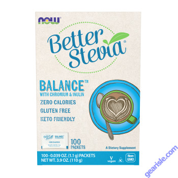 NOW Foods BetterStevia Balance with Chromium & Inulin 100 Packets
