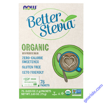 NOW Foods BetterStevia Organic 75 Packets Box