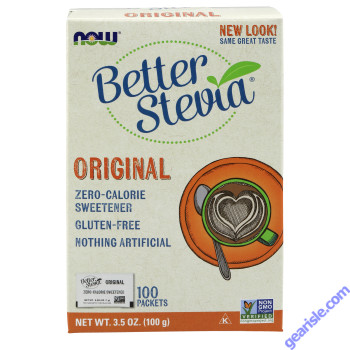 NOW Foods BetterStevia Packets 100 Packets Box