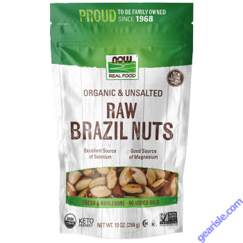 NOW Foods Brazil Nuts Organic Raw & Unsalted 10 oz.