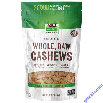NOW Foods Cashews Whole Raw & Unsalted 10 oz
