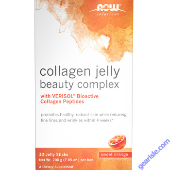 NOW Foods Collagen Jelly Beauty Complex Sweet Orange 10 Jelly Sticks