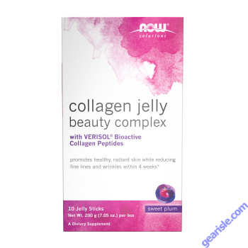 NOW Foods Collagen Jelly Beauty Complex Sweet Plum 10 Jelly Sticks