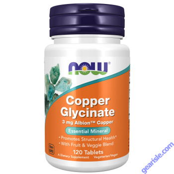 NOW Foods Copper Glycinate 120 Tablets