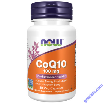 NOW Foods CoQ10 100mg with Hawthorn Berry 30 Veg Capsules