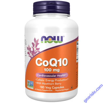 NOW Foods CoQ10 100mg with Hawthorn Berry 180 Veg Capsules