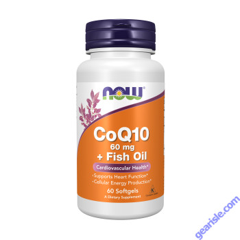 NOW Foods CoQ10 Ubiquinone 60mg + Fish Oil 60 Softgels