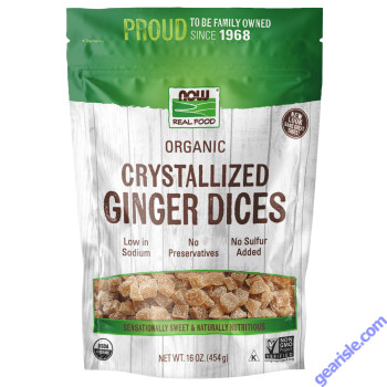 NOW Foods Ginger Dices Crystallized & Organic 16 oz.
