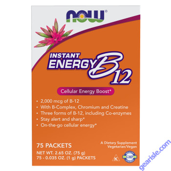 NOW Foods Instant Energy B-12 2000mcg 75 Packets
