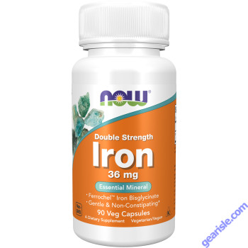 NOW Foods Iron 36mg Double Strength 90 Veg Capsules