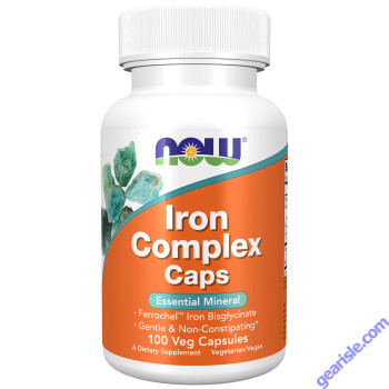 NOW Foods Iron Complex Caps 100 Veg Capsules