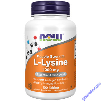 NOW Foods L-Lysine Double Strength 1000mg 100 Tablets