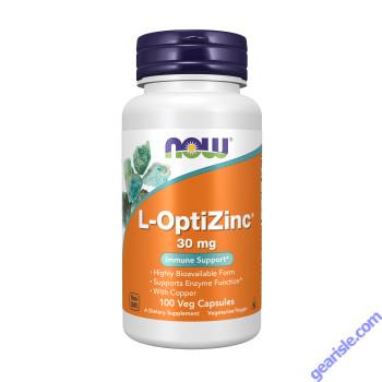 NOW Foods L-OptiZinc 30mg 100 Veg Capsules