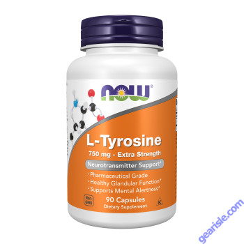 NOW Foods L-Tyrosine 750mg Extra Strength 90 Veg Capsules